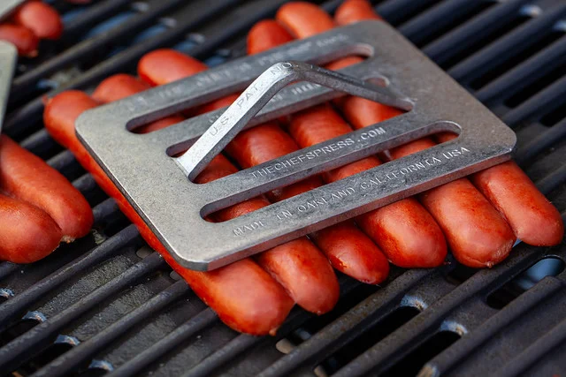 Hot dogs with vinegared iceberg topping