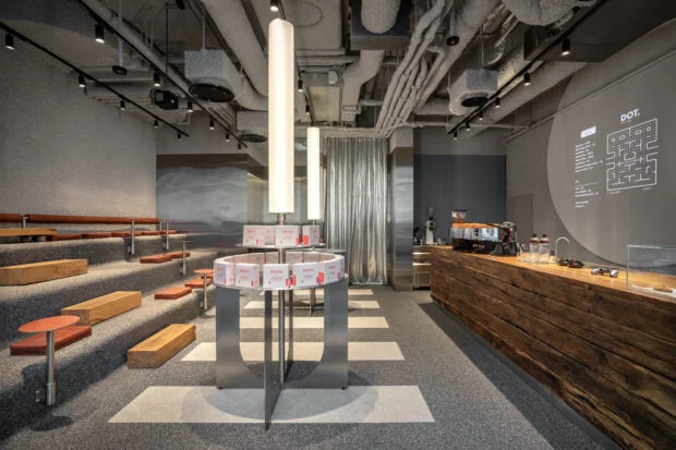 Urban Aesthetic and Community Focus at Warsaw's DOT. Coffee & Matcha