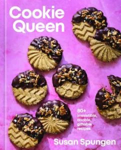 91v+017xKrL_SL1500_ Cover of the book 'Cookie Queen' showing chocolate-topped cookies on a pink background; author Susan Spungen at bottom right.
